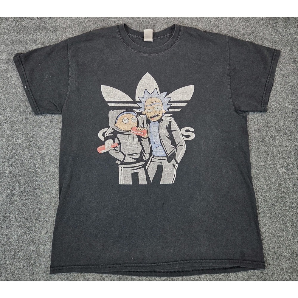 Rick & Morty Tee Shirt Mens Large‎ Black Adidas